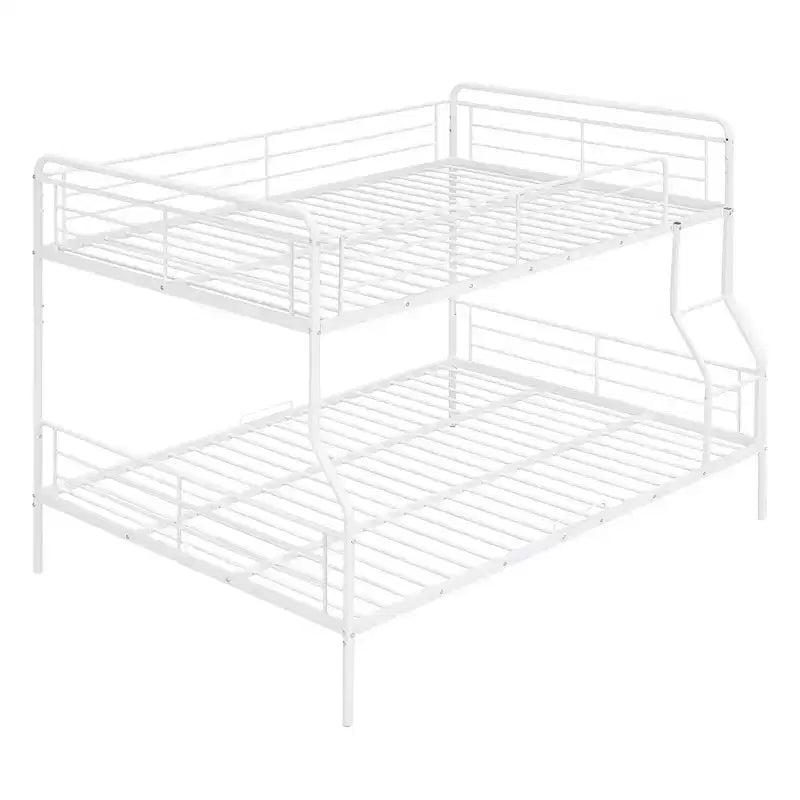 Metal Bunk Bed with Chrome Finish and Built-in Drawers