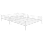 Metal Bunk Bed with Chrome Finish and Built-in Drawers