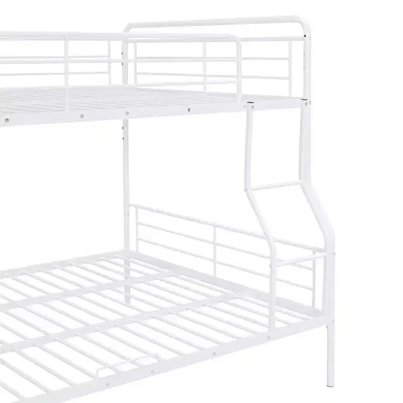 Metal Bunk Bed with Chrome Finish and Built-in Drawers