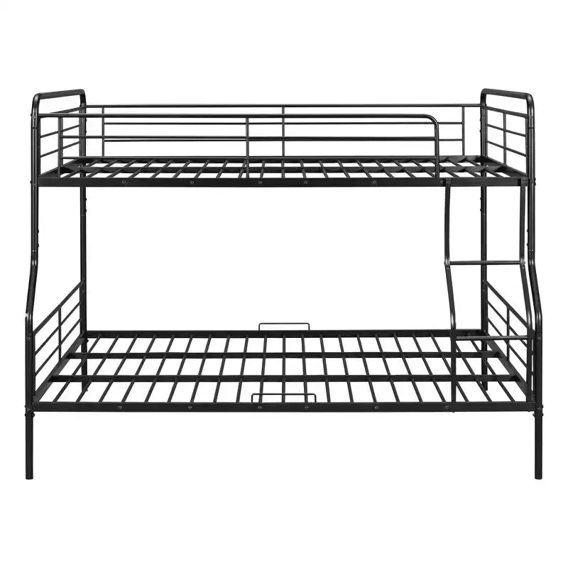 Metal Bunk Bed with Chrome Finish and Built-in Drawers
