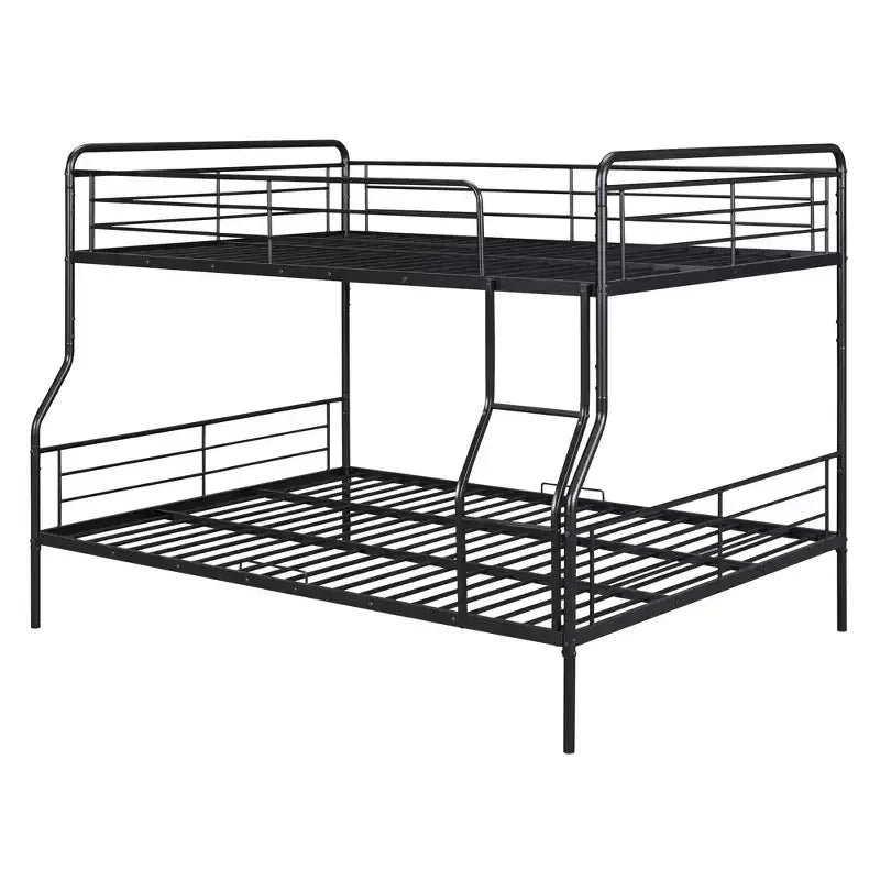 Metal Bunk Bed with Chrome Finish and Built-in Drawers