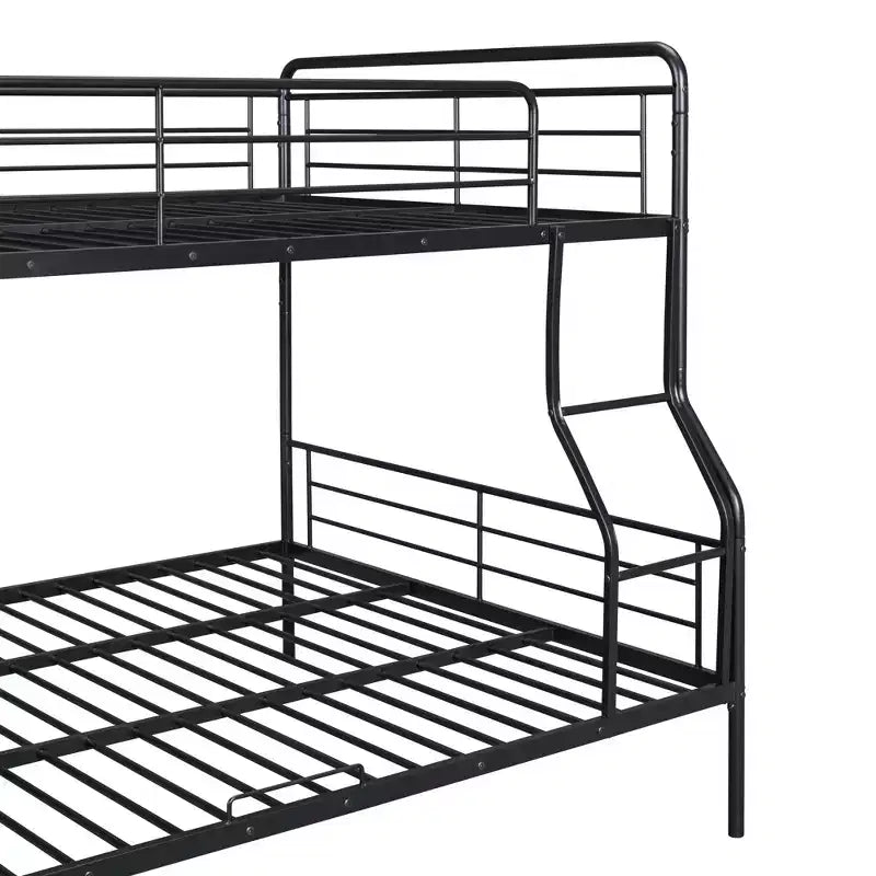 Metal Bunk Bed with Chrome Finish and Built-in Drawers