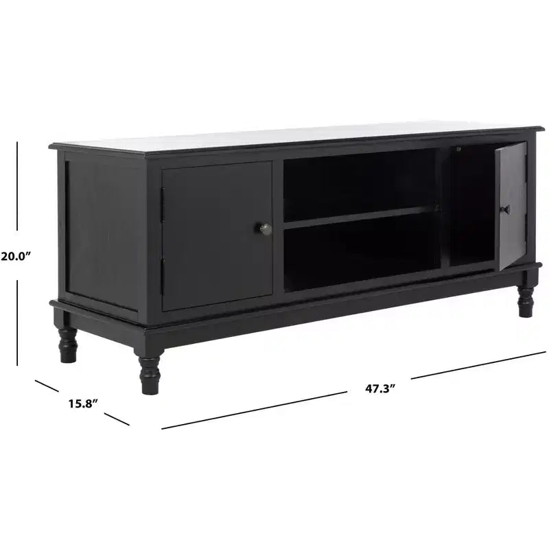 Distressed White Pine TV Console with 2 Doors, for Screens up to 127 cm
