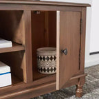 Distressed White Pine TV Console with 2 Doors, for Screens up to 127 cm