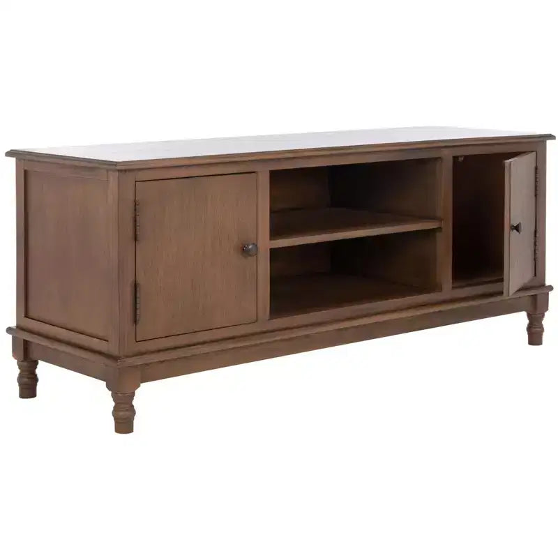 Distressed White Pine TV Console with 2 Doors, for Screens up to 127 cm