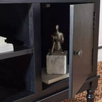 Distressed White Pine TV Console with 2 Doors, for Screens up to 127 cm