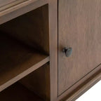 Distressed White Pine TV Console with 2 Doors, for Screens up to 127 cm