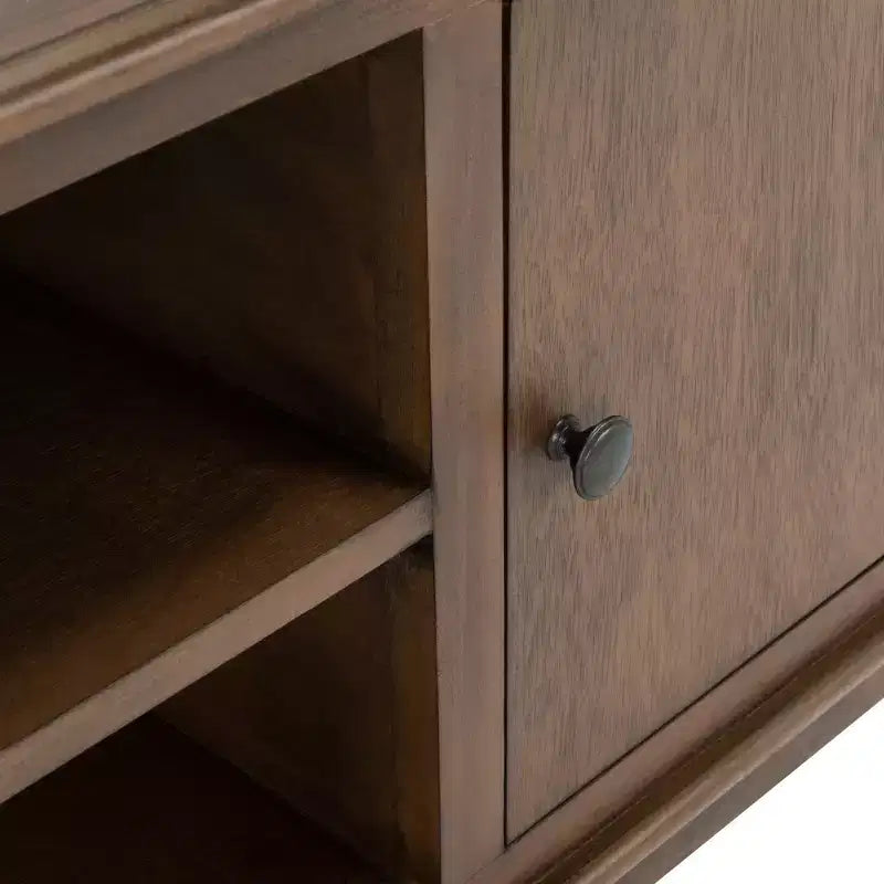 Distressed White Pine TV Console with 2 Doors, for Screens up to 127 cm