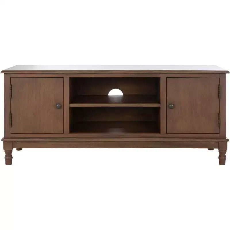Distressed White Pine TV Console with 2 Doors, for Screens up to 127 cm