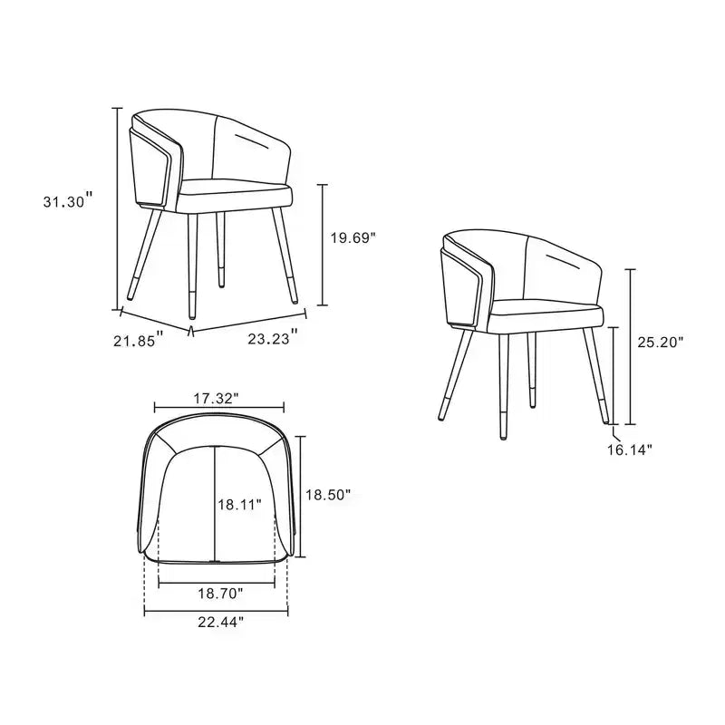 Modern Faux Leather Upholstered Dining Chair with Beechwood Legs