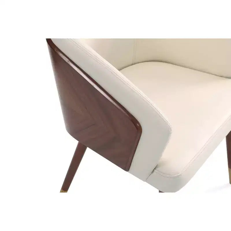 Modern Faux Leather Upholstered Dining Chair with Beechwood Legs