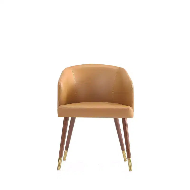 Modern Faux Leather Upholstered Dining Chair with Beechwood Legs