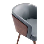 Modern Faux Leather Upholstered Dining Chair with Beechwood Legs