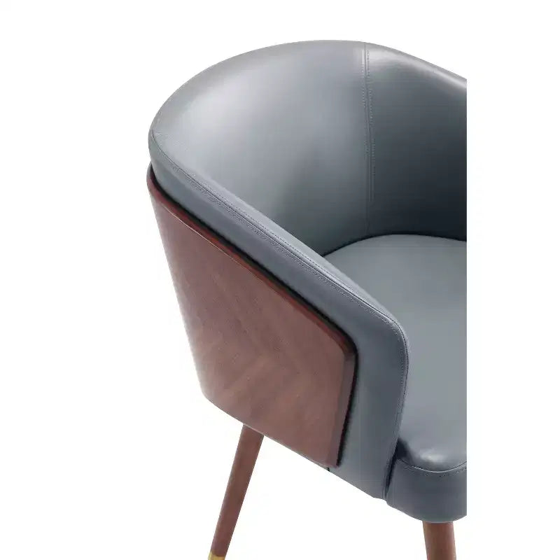 Modern Faux Leather Upholstered Dining Chair with Beechwood Legs