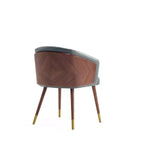 Modern Faux Leather Upholstered Dining Chair with Beechwood Legs