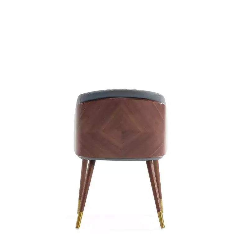 Modern Faux Leather Upholstered Dining Chair with Beechwood Legs