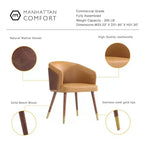 Modern Faux Leather Upholstered Dining Chair with Beechwood Legs
