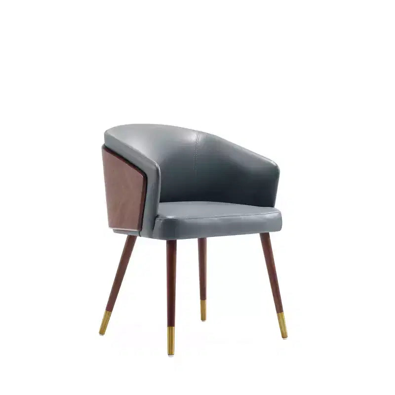 Modern Faux Leather Upholstered Dining Chair with Beechwood Legs
