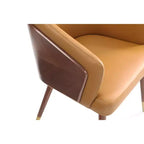 Modern Faux Leather Upholstered Dining Chair with Beechwood Legs