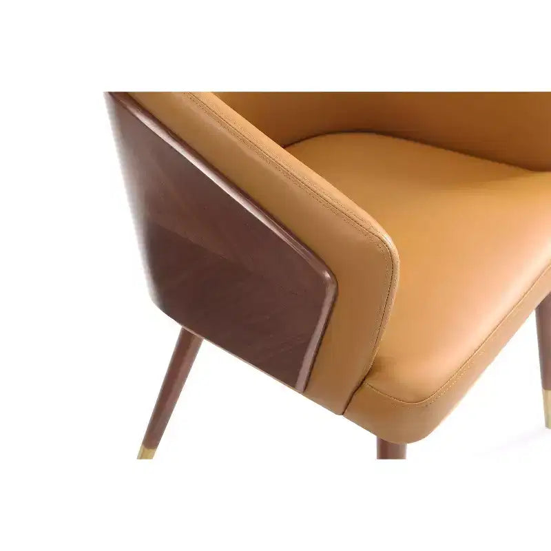 Modern Faux Leather Upholstered Dining Chair with Beechwood Legs