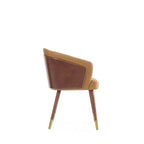 Modern Faux Leather Upholstered Dining Chair with Beechwood Legs