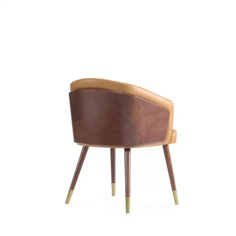 Modern Faux Leather Upholstered Dining Chair with Beechwood Legs