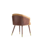 Modern Faux Leather Upholstered Dining Chair with Beechwood Legs