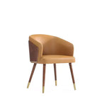 Modern Faux Leather Upholstered Dining Chair with Beechwood Legs