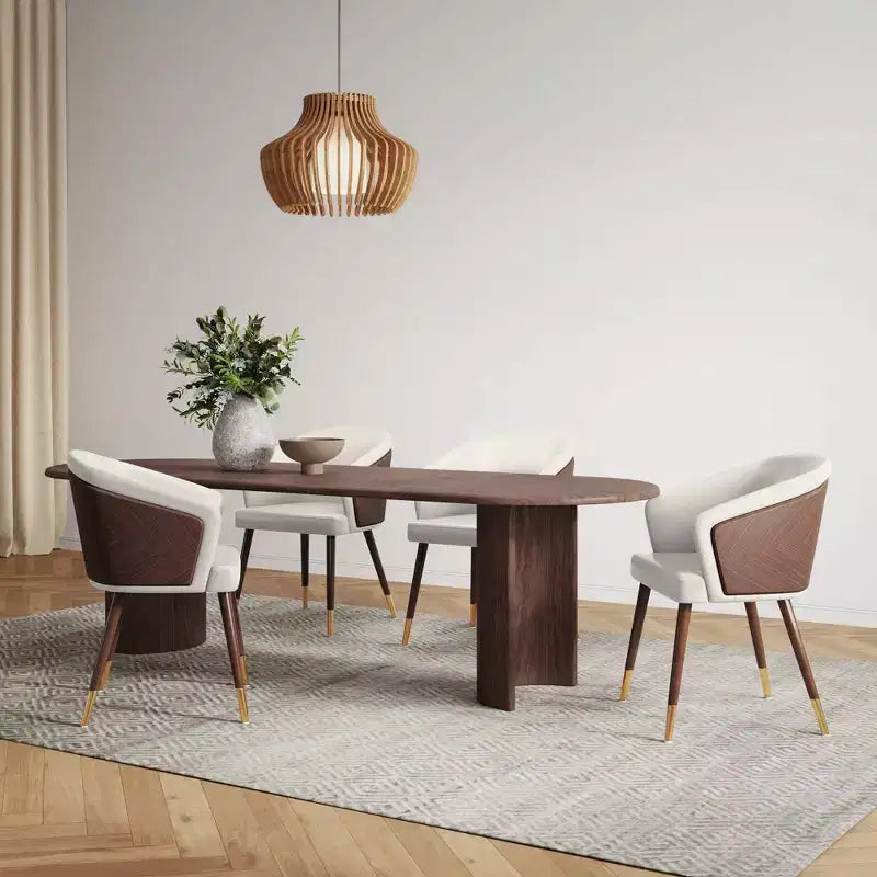 Modern Faux Leather Upholstered Dining Chair with Beechwood Legs