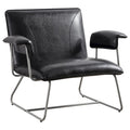Poltrona lounge in similpelle nera/marrone, a seduta singola