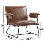 Poltrona lounge in similpelle nera/marrone, a seduta singola