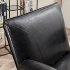 Poltrona lounge in similpelle nera/marrone, a seduta singola