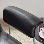 Poltrona lounge in similpelle nera/marrone, a seduta singola