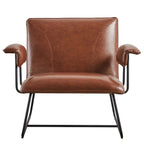 Poltrona lounge in similpelle nera/marrone, a seduta singola