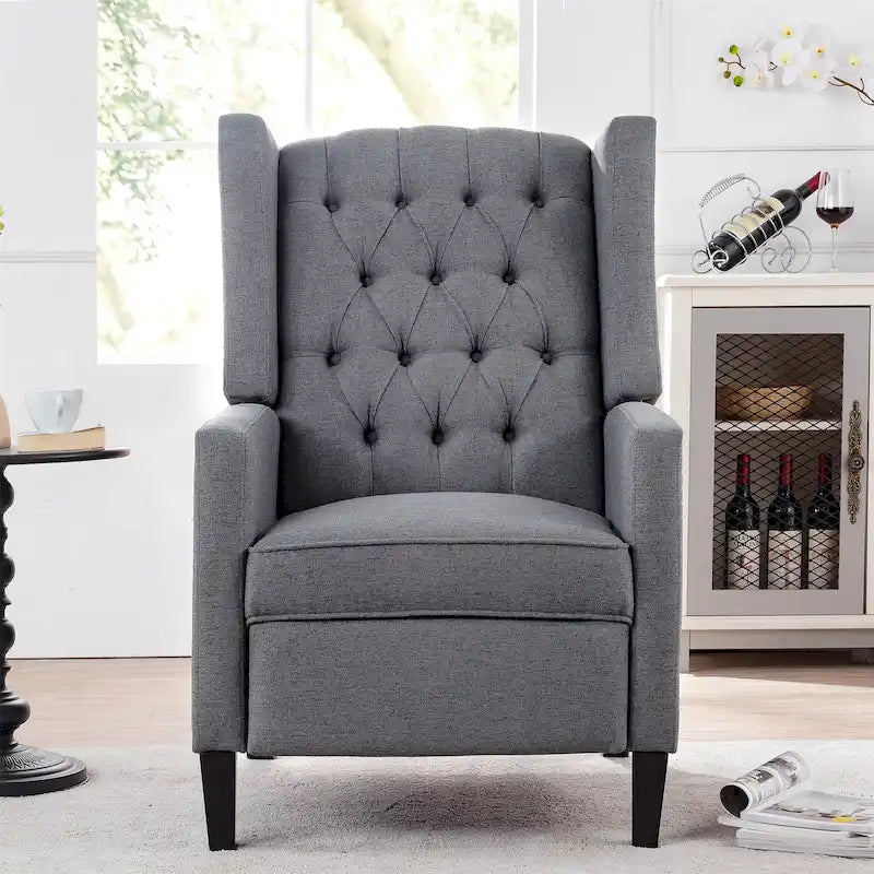 Poltrona reclinabile manuale con schienale ad ala, larghezza 68,5 cm, nera / blu / rosso vino / beige / grigia, a posto singolo