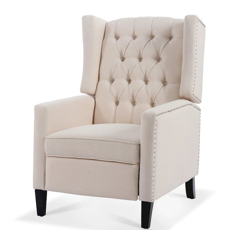 Poltrona reclinabile manuale con schienale ad ala, larghezza 68,5 cm, nera / blu / rosso vino / beige / grigia, a posto singolo
