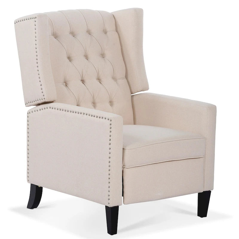 Poltrona reclinabile manuale con schienale ad ala, larghezza 68,5 cm, nera / blu / rosso vino / beige / grigia, a posto singolo