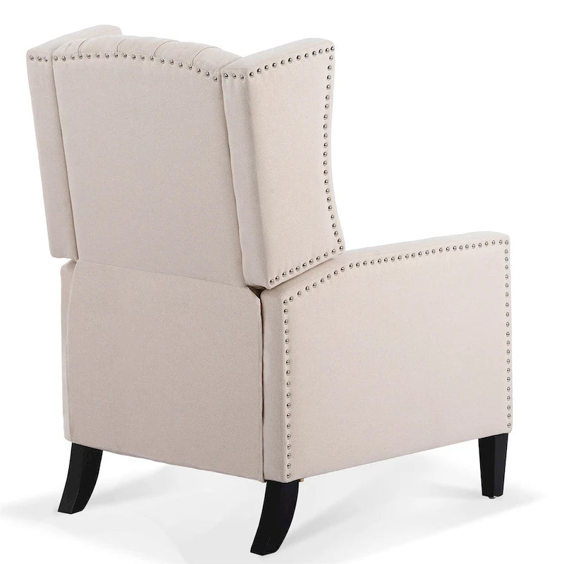 Poltrona reclinabile manuale con schienale ad ala, larghezza 68,5 cm, nera / blu / rosso vino / beige / grigia, a posto singolo