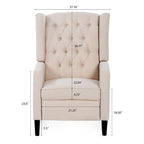 Poltrona reclinabile manuale con schienale ad ala, larghezza 68,5 cm, nera / blu / rosso vino / beige / grigia, a posto singolo