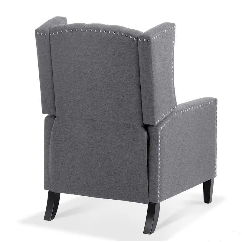 Poltrona reclinabile manuale con schienale ad ala, larghezza 68,5 cm, nera / blu / rosso vino / beige / grigia, a posto singolo