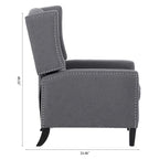 Poltrona reclinabile manuale con schienale ad ala, larghezza 68,5 cm, nera / blu / rosso vino / beige / grigia, a posto singolo