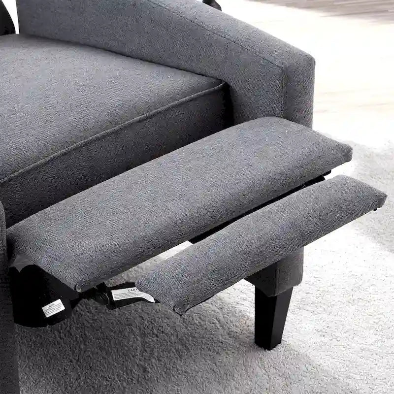Poltrona reclinabile manuale con schienale ad ala, larghezza 68,5 cm, nera / blu / rosso vino / beige / grigia, a posto singolo
