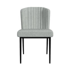 Sedia da pranzo Gray Channel Back con gambe in metallo, set da 2