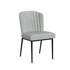 Sedia da pranzo Gray Channel Back con gambe in metallo, set da 2