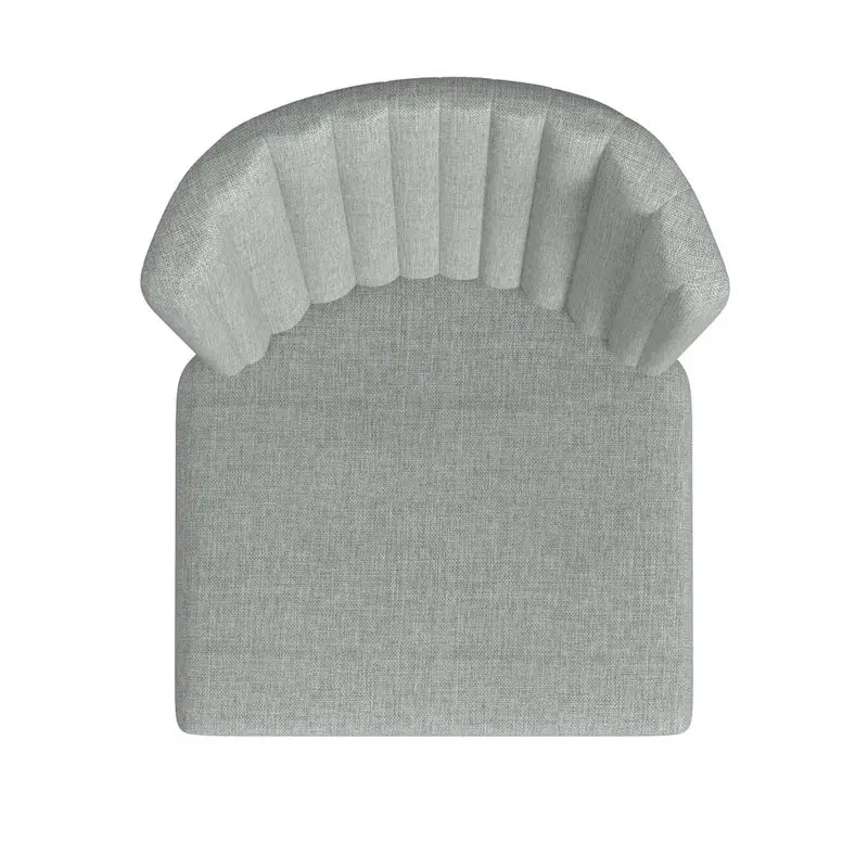 Sedia da pranzo Gray Channel Back con gambe in metallo, set da 2