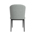 Sedia da pranzo Gray Channel Back con gambe in metallo, set da 2
