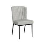 Sedia da pranzo Gray Channel Back con gambe in metallo, set da 2