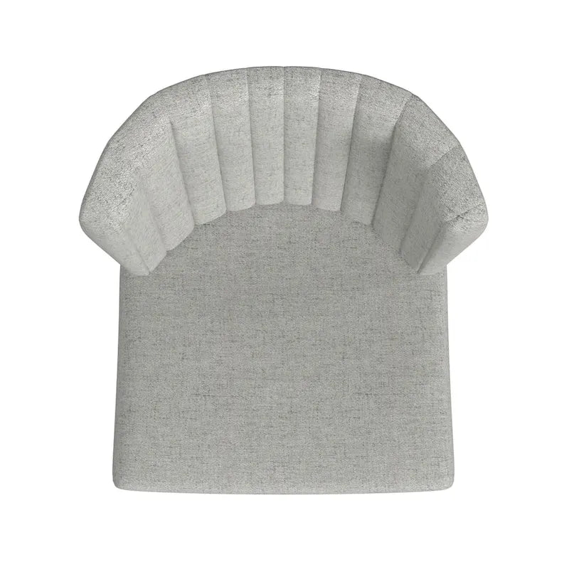 Sedia da pranzo Gray Channel Back con gambe in metallo, set da 2