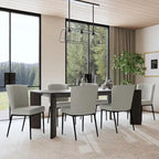 Sedia da pranzo Gray Channel Back con gambe in metallo, set da 2