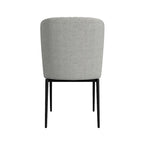 Sedia da pranzo Gray Channel Back con gambe in metallo, set da 2